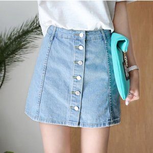 Denim Mini Skort Short M Light Blue NTW Teens